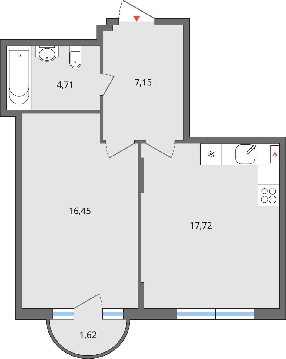 2-к 47,65 м² - ЖК Эльта - купить квартиру в Ельце от застройщика